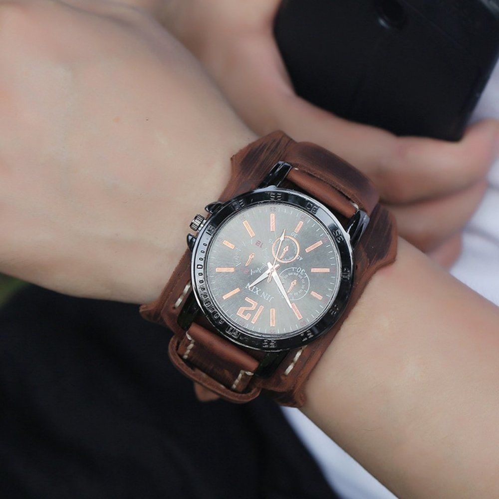 ✨✨BRAND NEW Punk Style Vintage Handmade Leather Watch - Picture 3 of 13